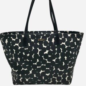 Kate Spade Shore Street Margareta Black & White Splodge Dot Leather Tote